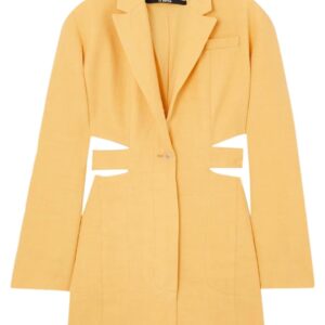 Bari cutout linen-blend mini dress