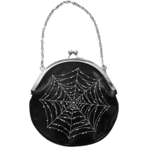 Midnight Web Pearl Clasp Handbag