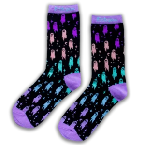 Neon Night Ghost Crew Socks