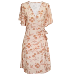 Blush Meadow Floral Wrap Dress